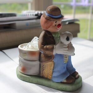 HOBO Luvkins Clown with puppy and candle holder